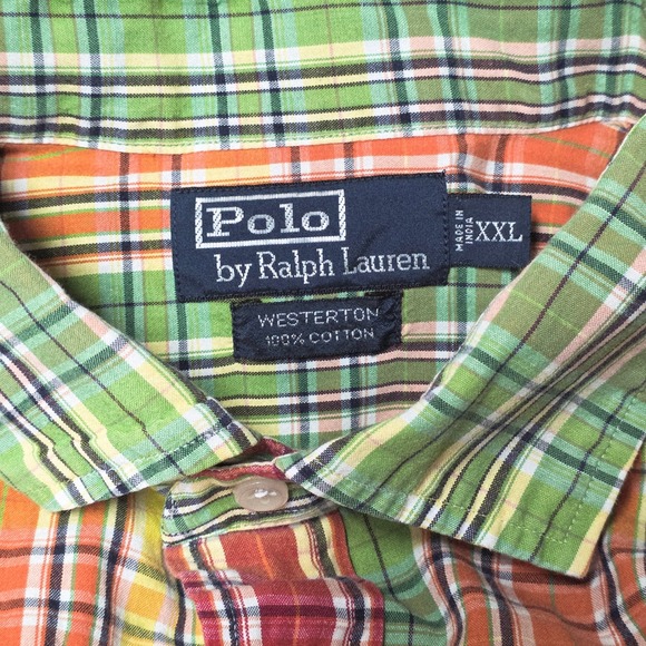 Polo Ralph‎ Lauren Shirt Men's XXL Plaid Button Down Multicolor Cotton - Picture 4 of 6